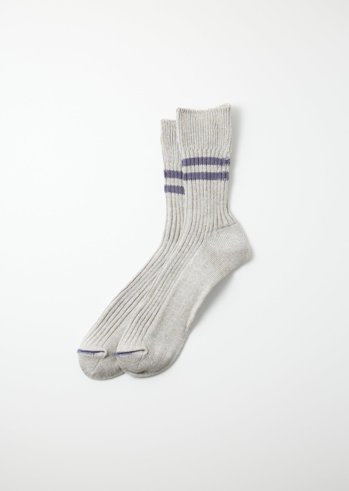 Hemp Organic Cotton Stripe Sock - Gray/Purple Haze