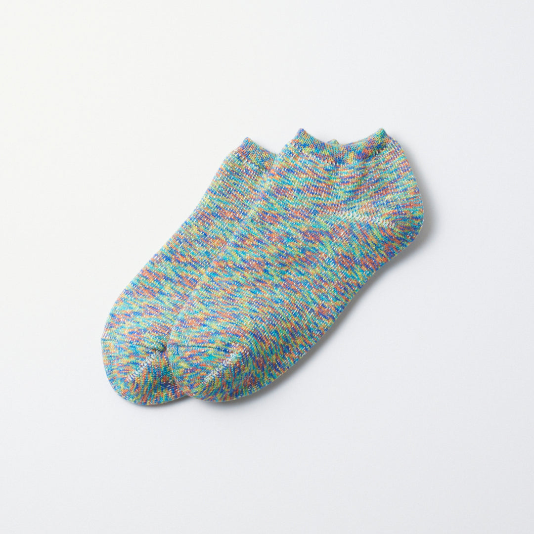 Washi Pile Short Socks - Kasuri Bloom