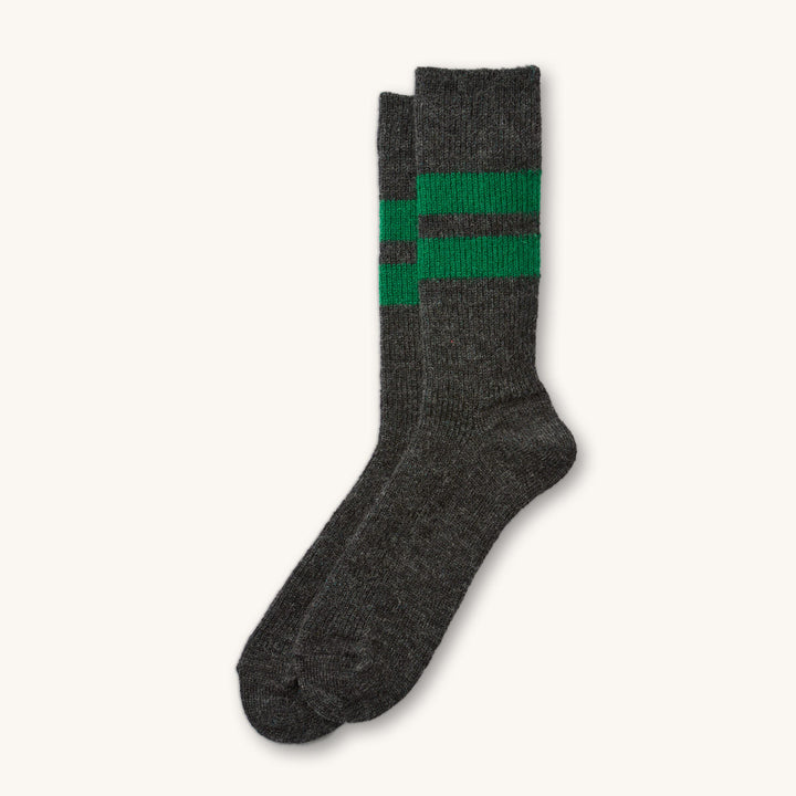 Brushed Mohair Crew Socks - Charcoal