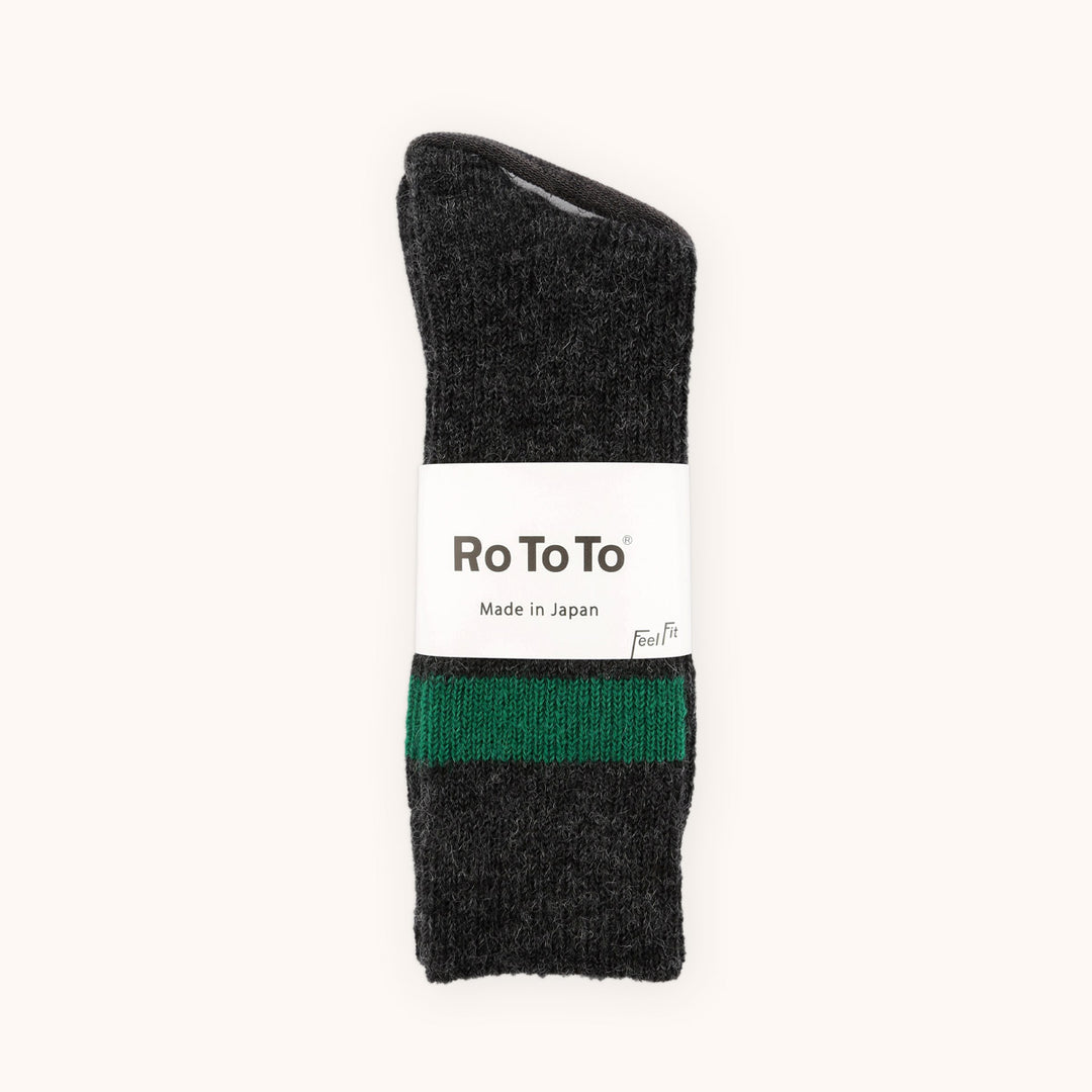 Brushed Mohair Crew Socks - Charcoal