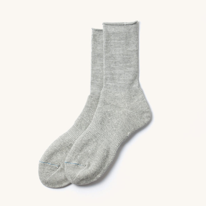 Washi Pile Crew Socks - Gray