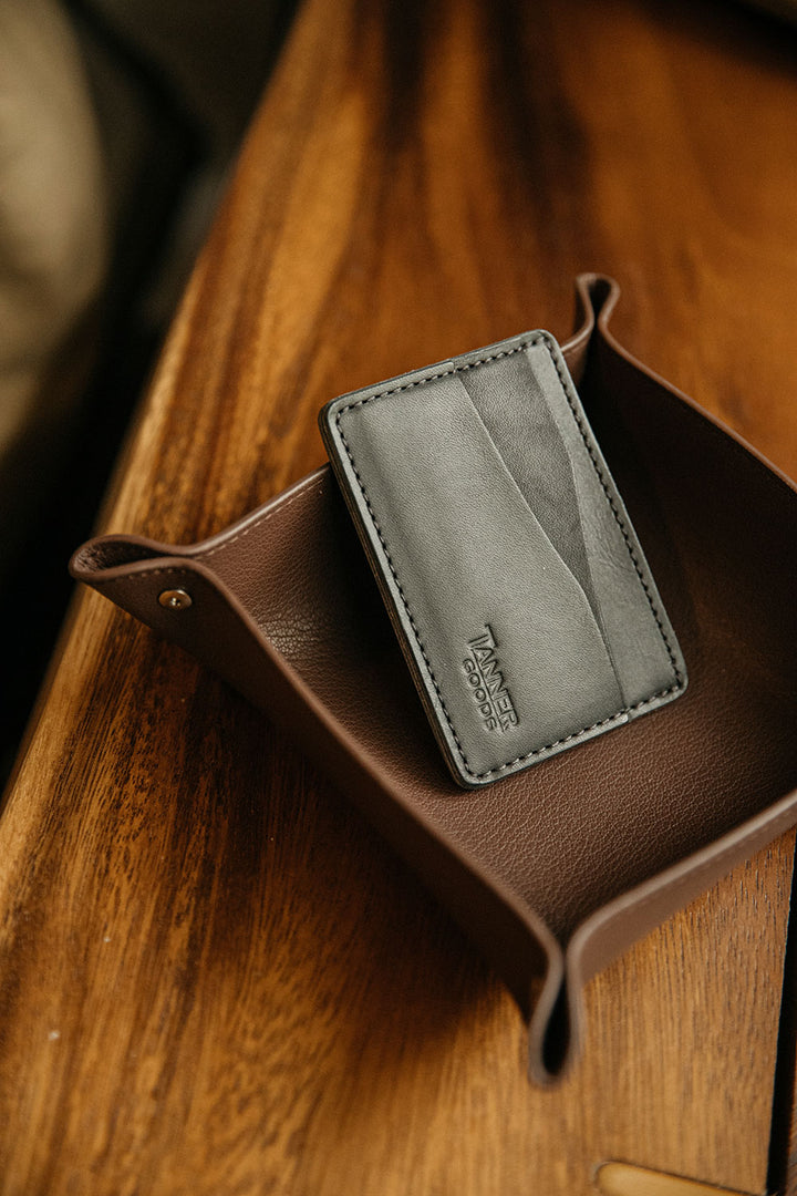 Recycled Leather Valet Tray - Cognac