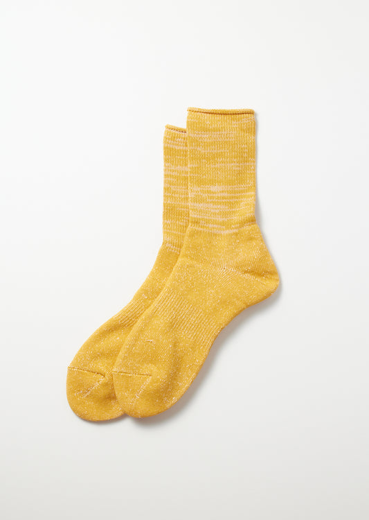 Washi Pile Crew Socks - Yellow