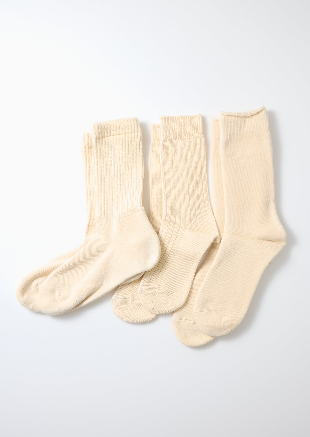 Organic Daily 3 Pack Crew Socks - Ecru
