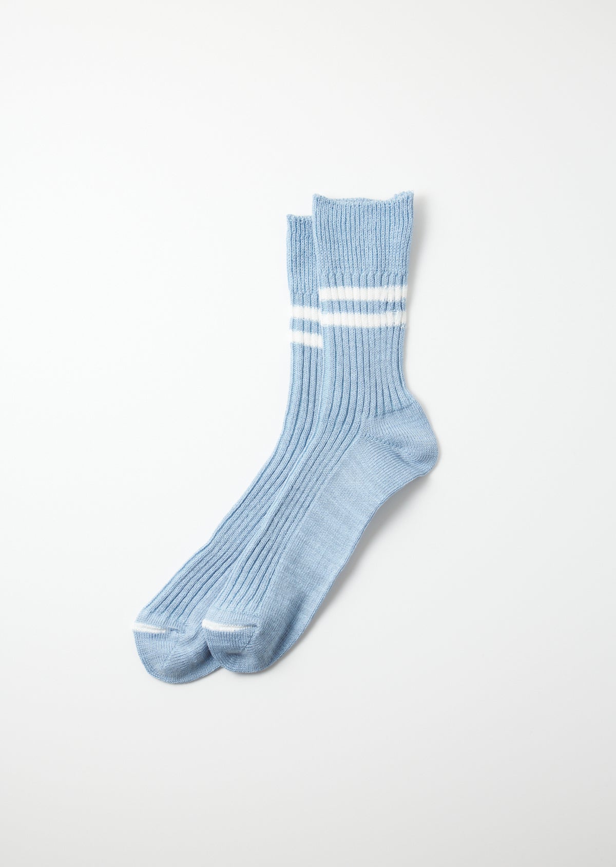 Hemp Organic Cotton Stripe Socks Morning Blue White