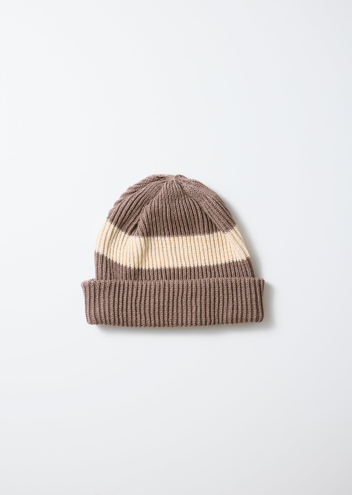 Cotton Flax Stripe Beanie - Mocha