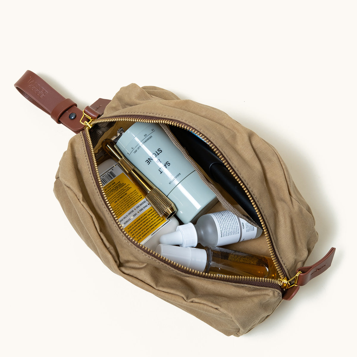 Borsa Utility Grande In Pelle – Dopp Kit Multiuso – Fatto A Mano – Colore Café Con Leche