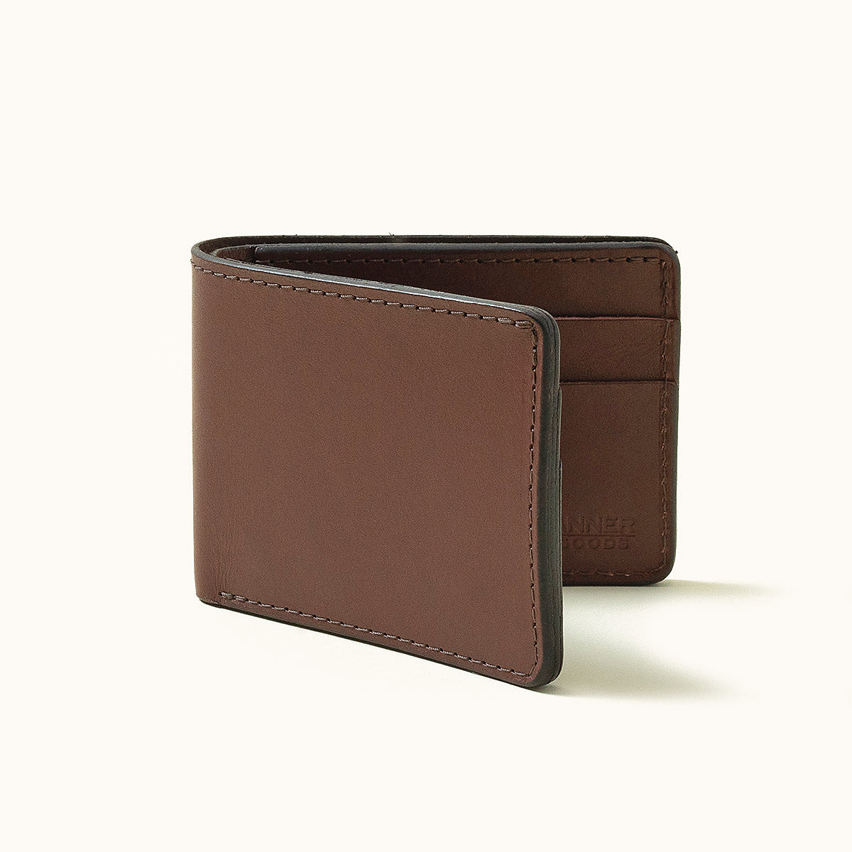 Cognac leather bifold wallet