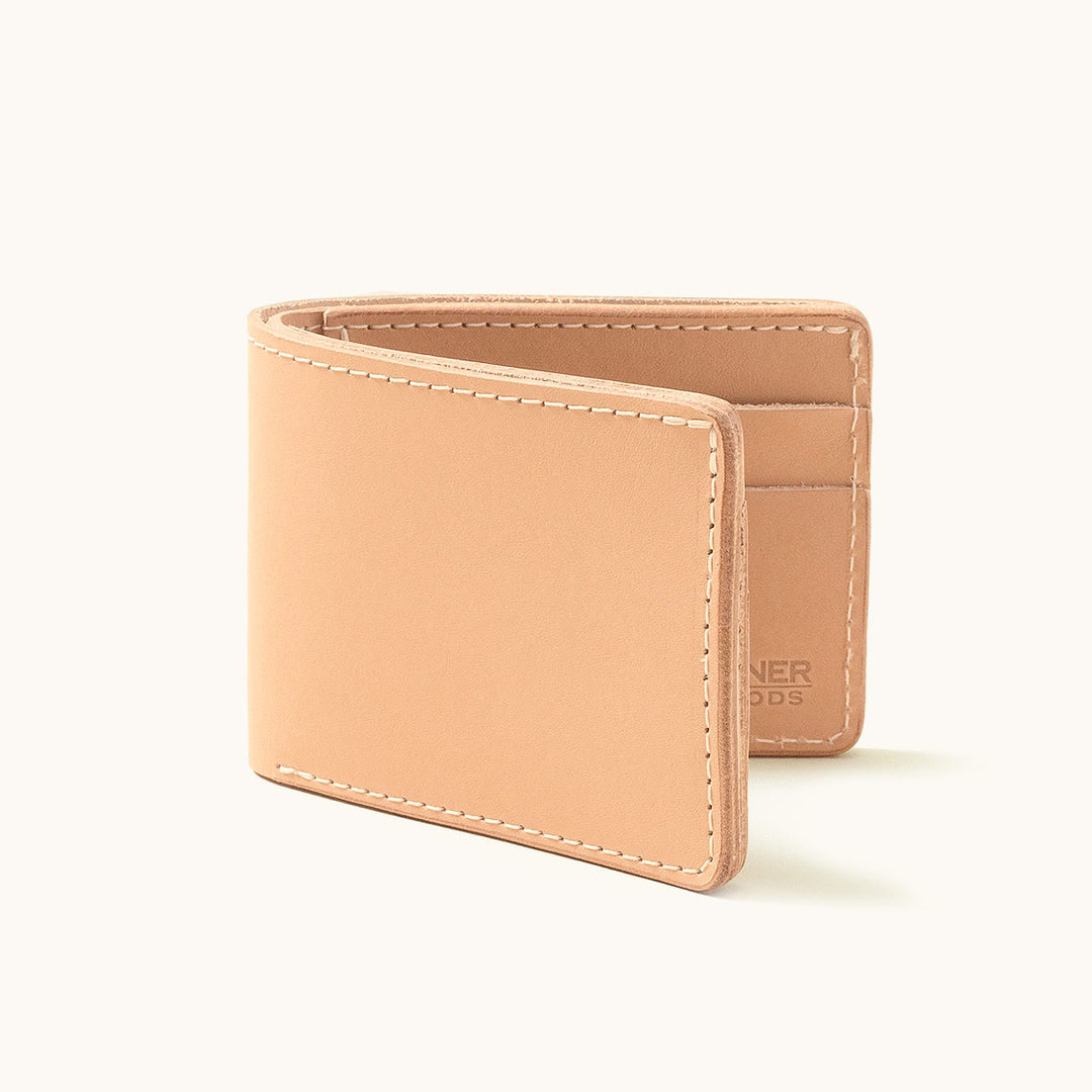 A Utility Bifold wallet in Natural leather