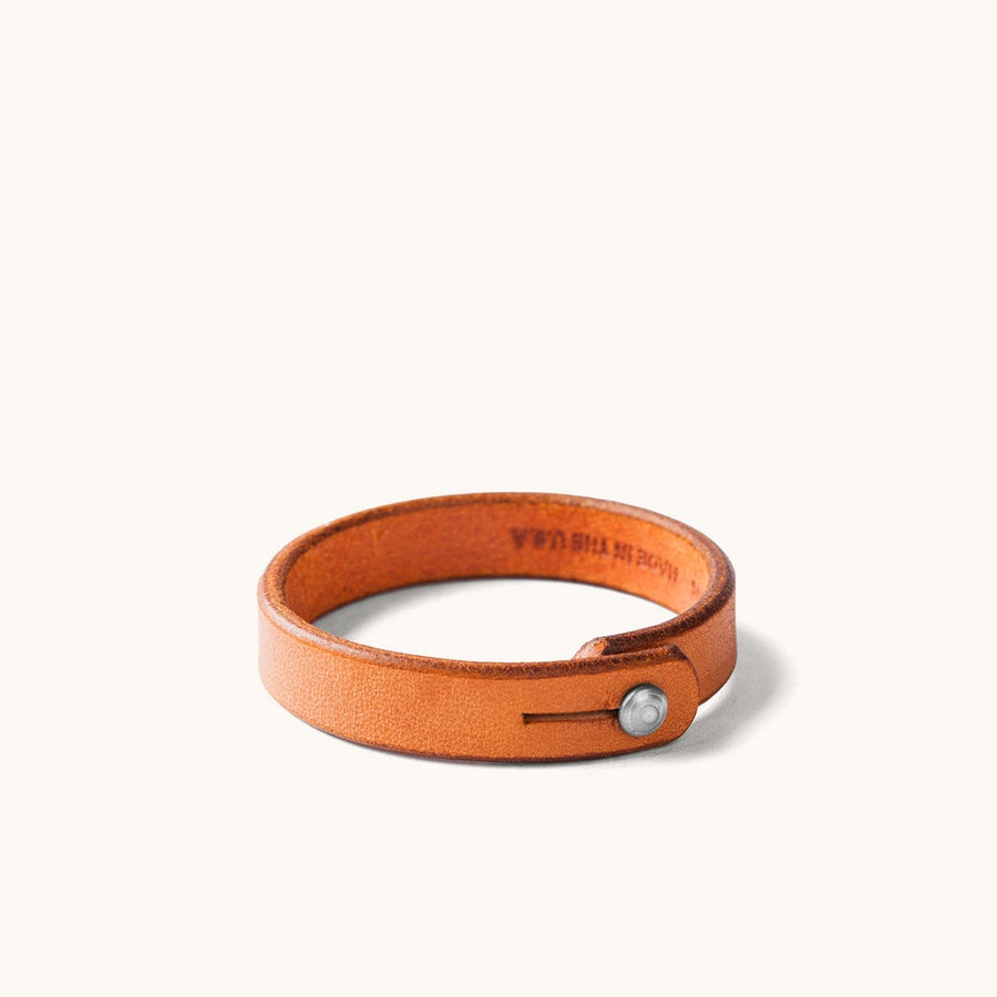 Saddle Tan Single Wrap Leather Wristband | Made in USA | Tanner Goods